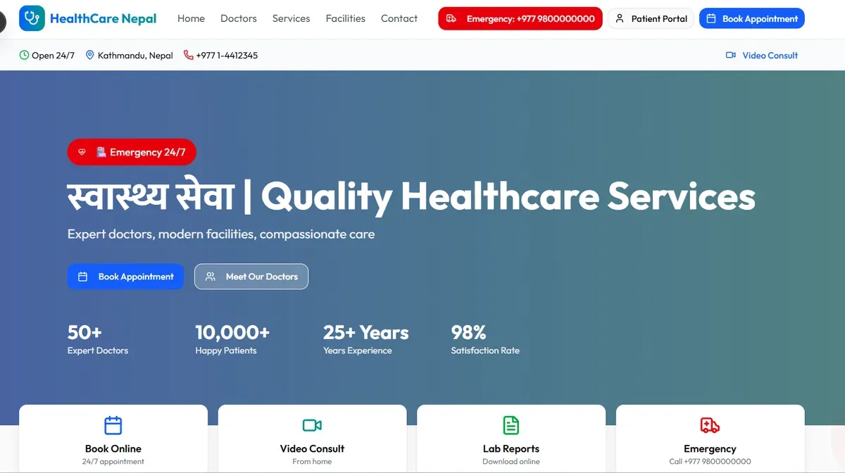 Health & Clinic Website Template Mockup