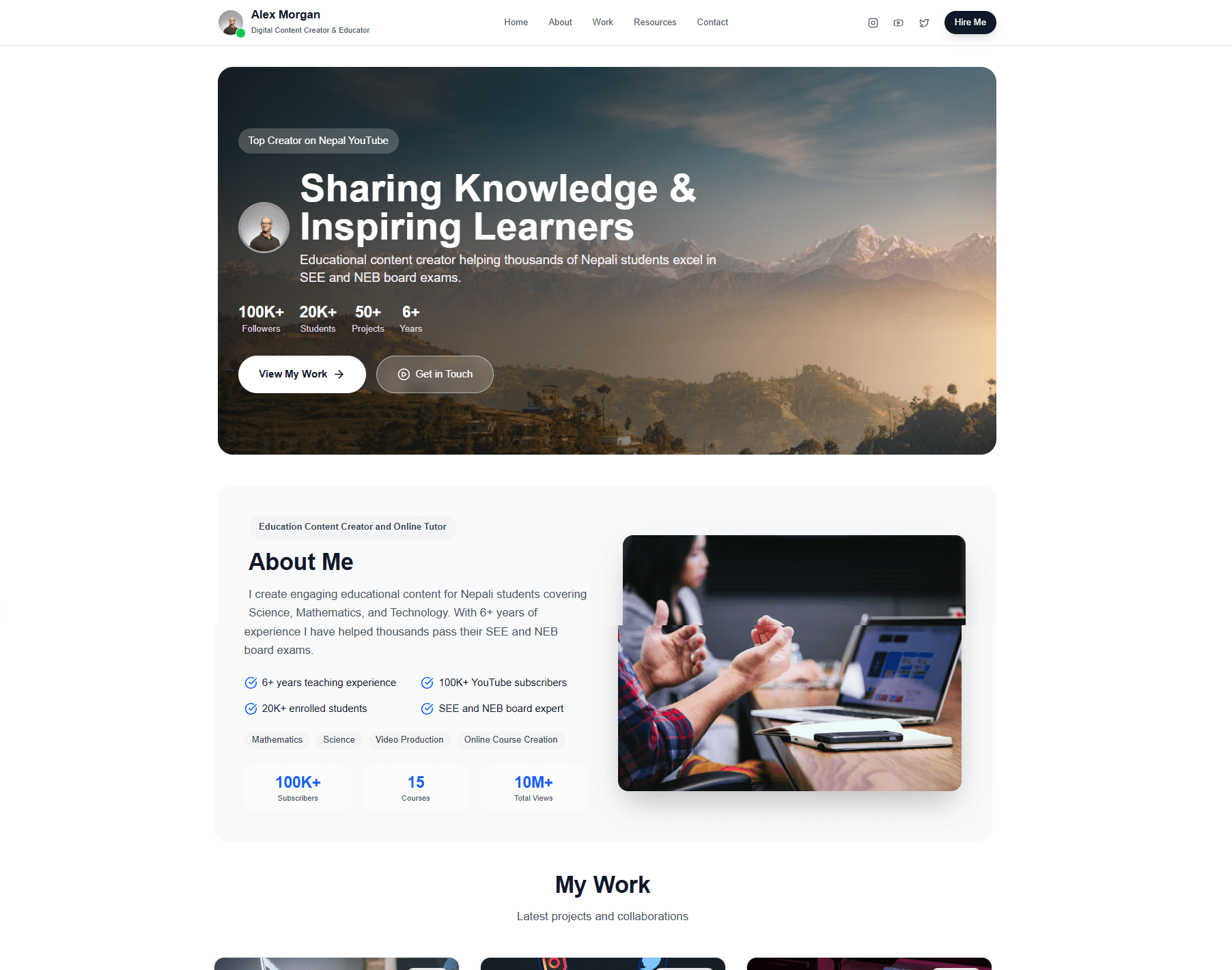 Portfolio Website Template Mockup