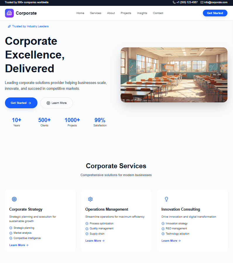 Business Website Template Mockup