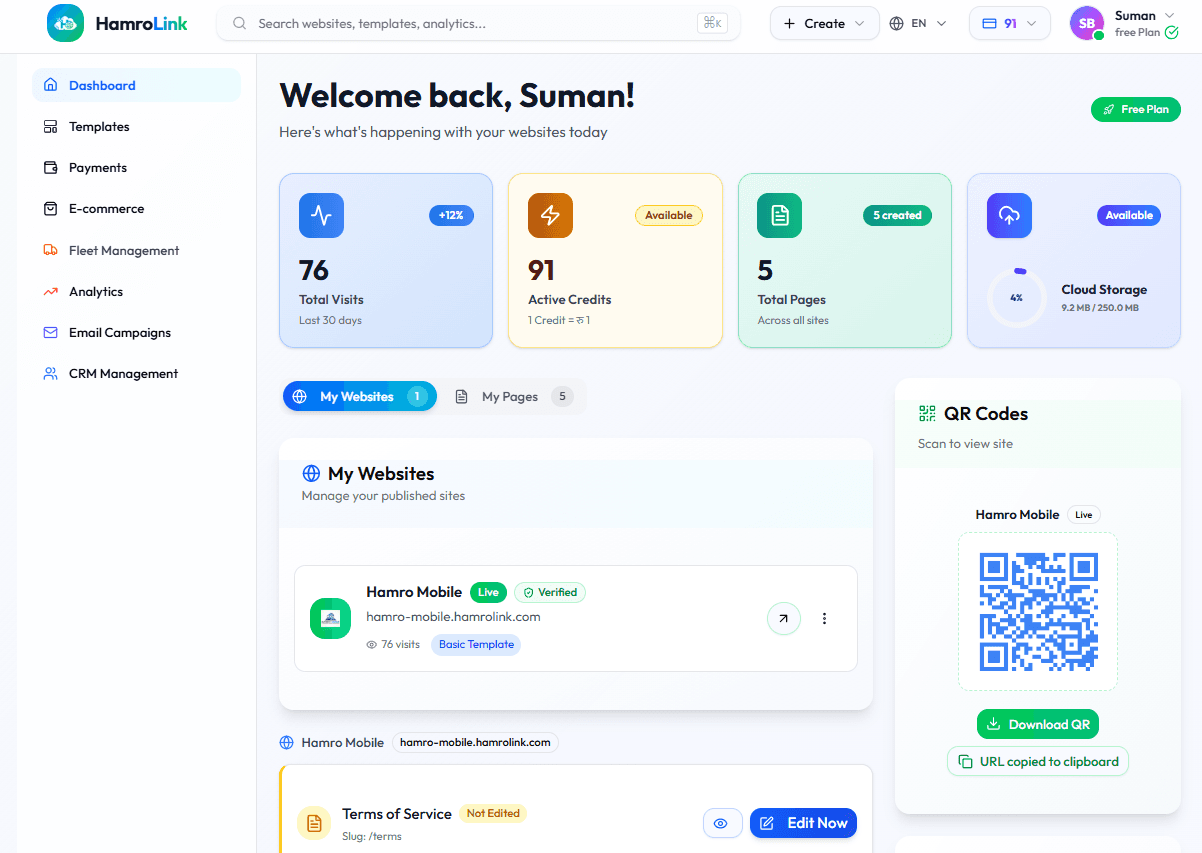 Dashboard Layout
