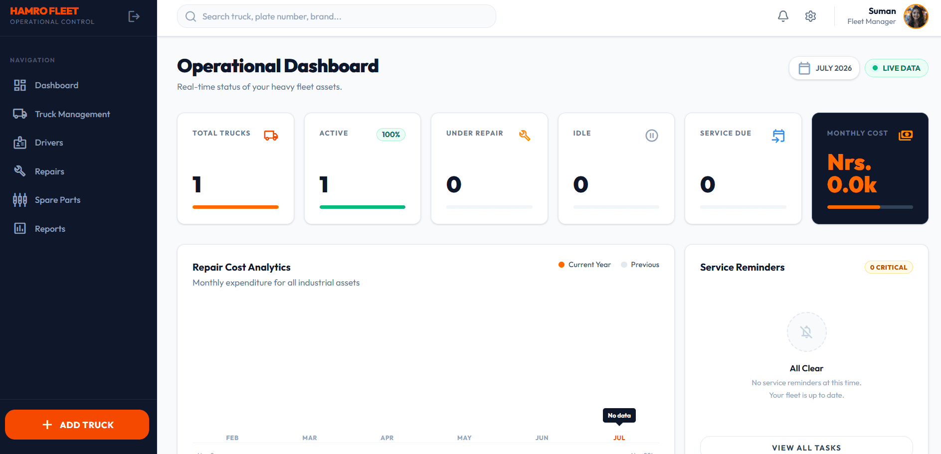 Construction Fleet Dashboard