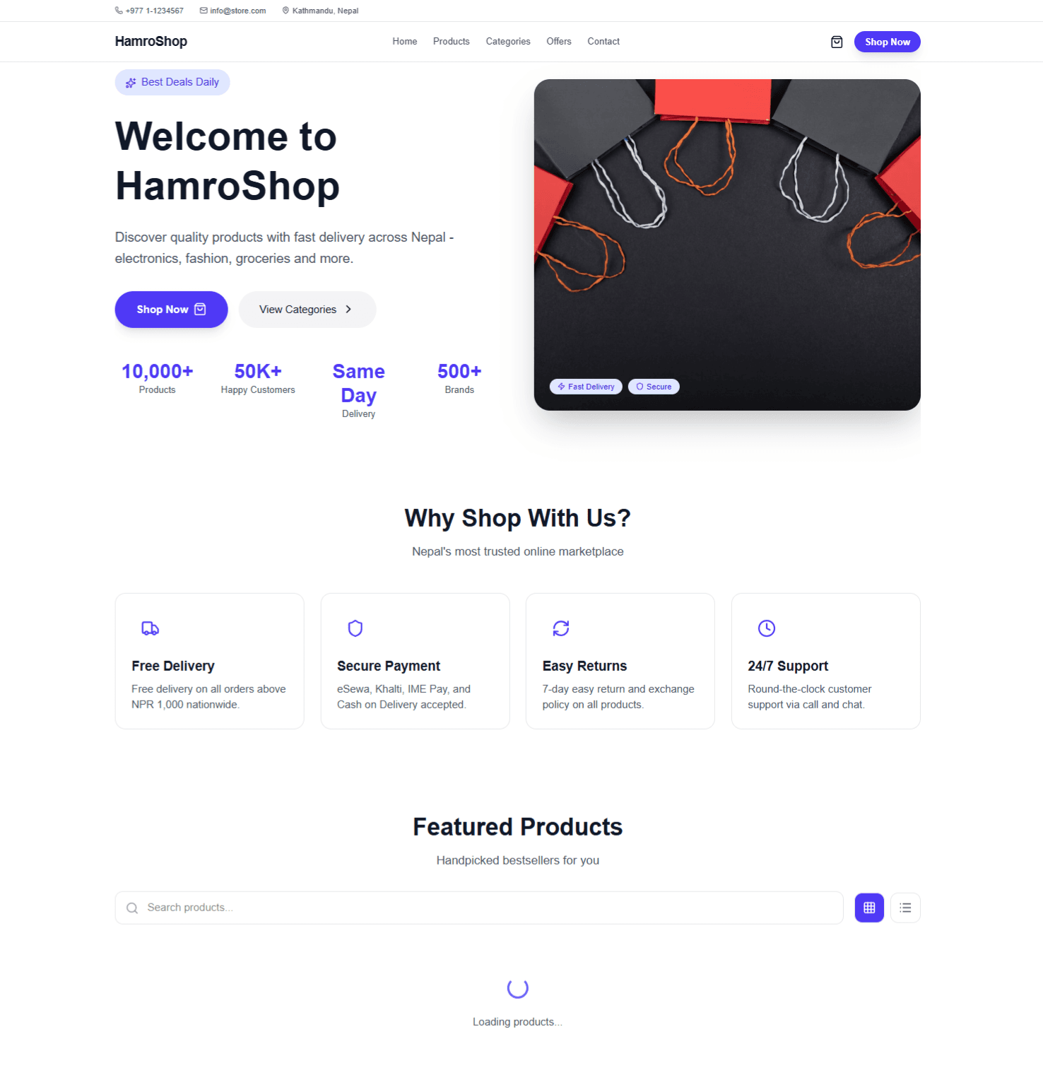 E-Commerce Website Template Mockup