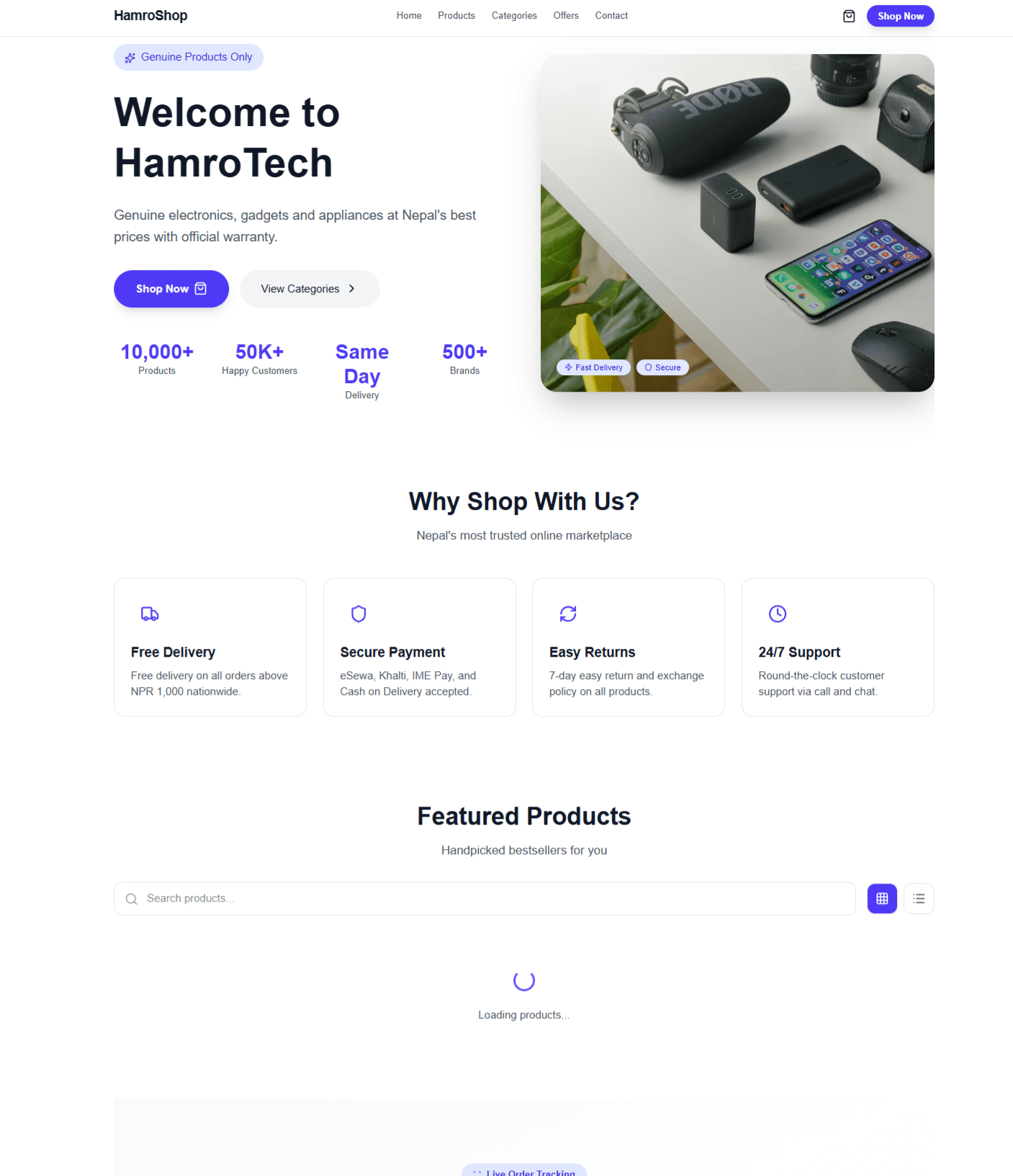 Light Electronics E-Commerce Store